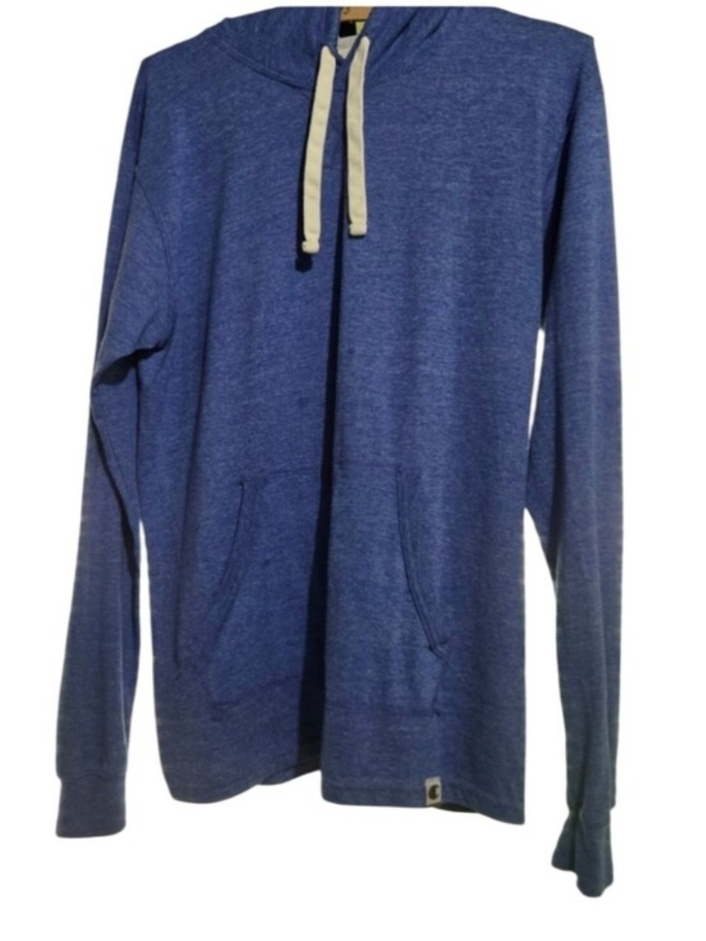 Champion Lightweight Blue Heather Pullover Hoodie Women's M Kangaroo Pocket